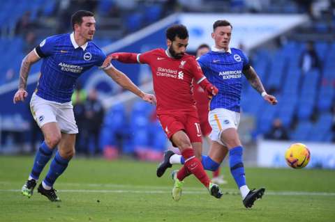 Brighton logró un empate ante el Liverpool en tiempo de adición