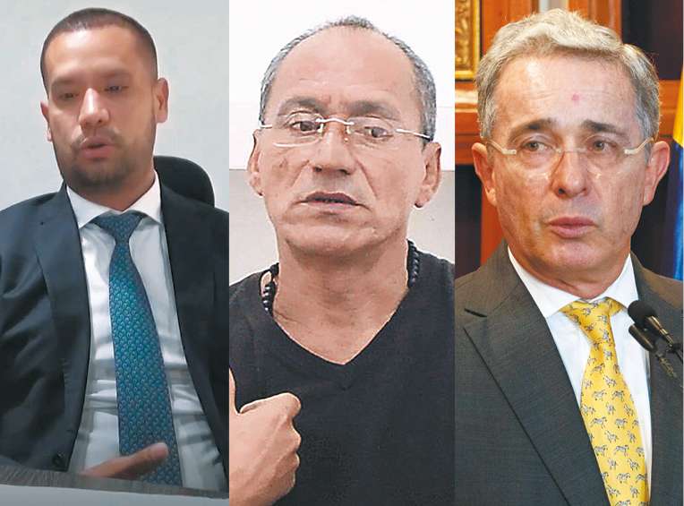 De izq. a der.: Diego Cadena, Carlos Enrique Vélez y Álvaro Uribe.