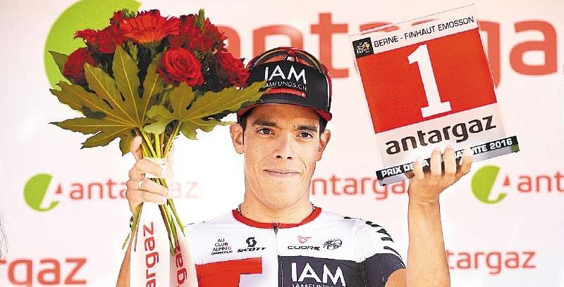 Jarlinson Pantano terminó segundo en la etapa 17 del Tour. / AFP