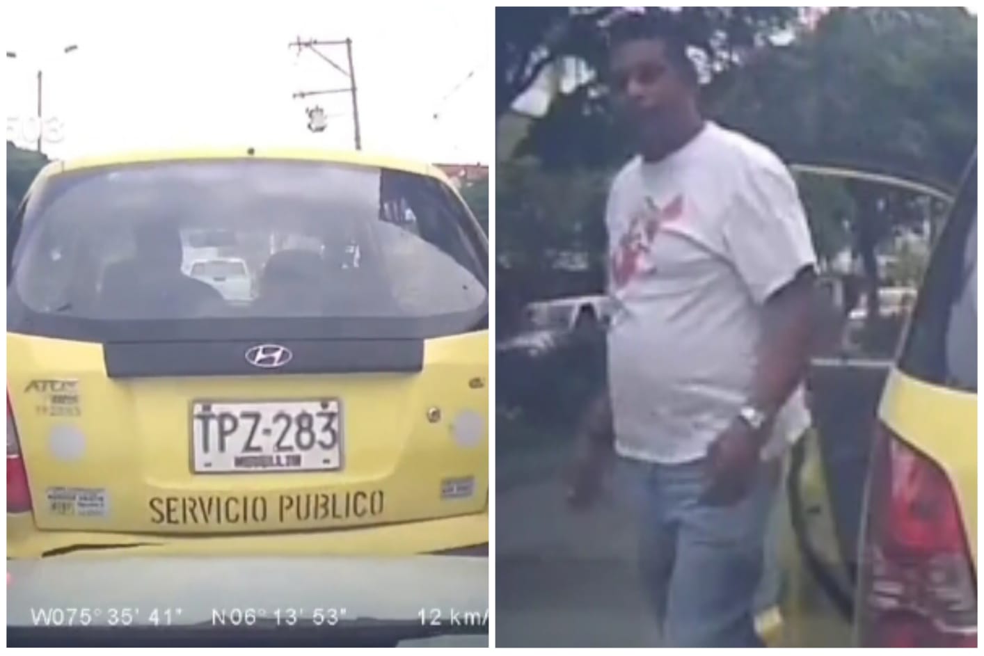 El taxista, quien no puso las direccionales, frenó en seco casi provocando un accidente que no ocurrió.
