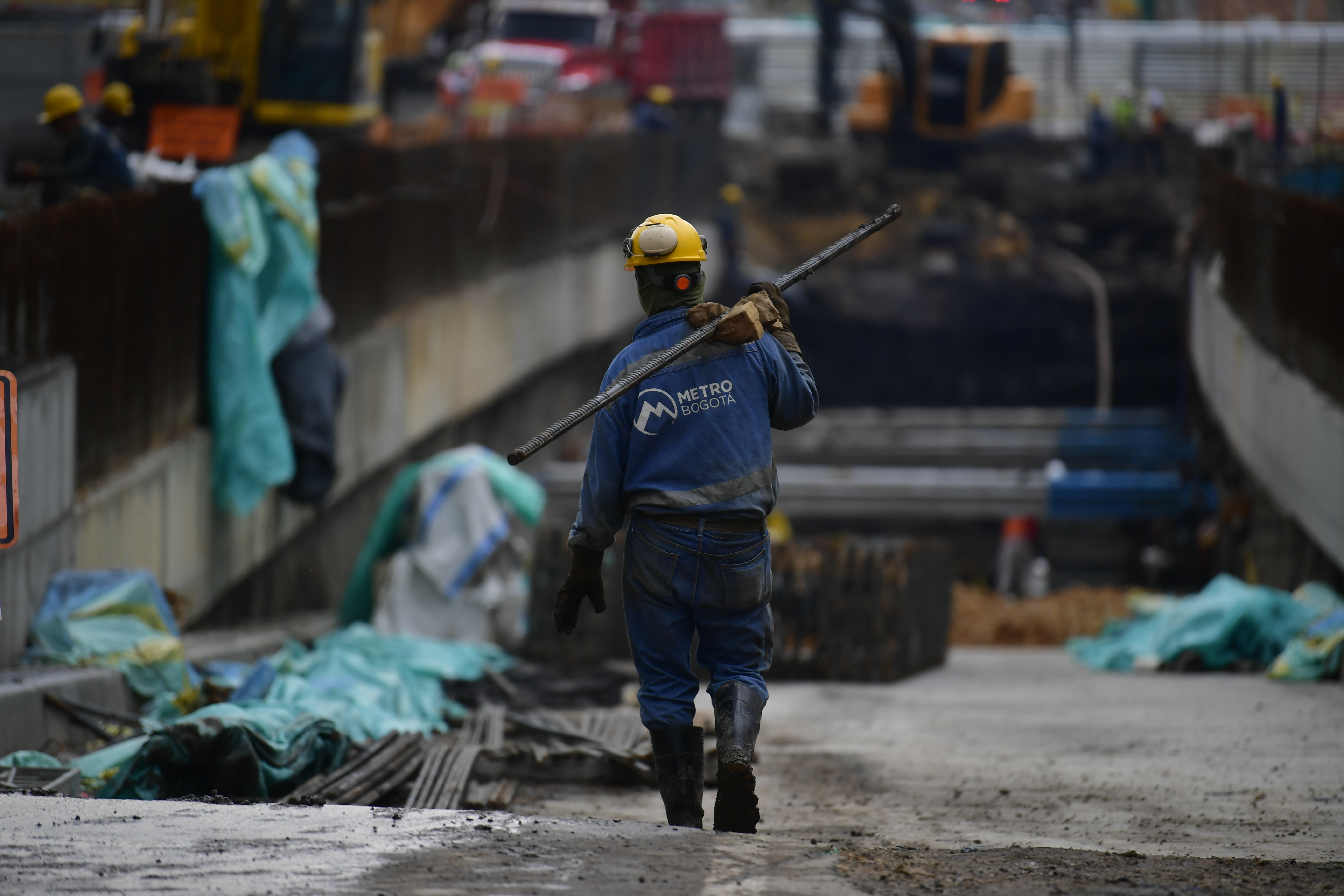 Obras para el Metro de Bogotá, a la altura de la calle 72 con carrera 15.