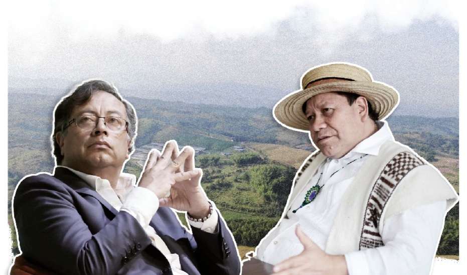 El presidente Petro y Giovanni Yule, director de la Unidad de Restitución de Tierras.