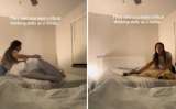 Enfermera usó su experiencia para tender la cama sin mover a su perro (video)