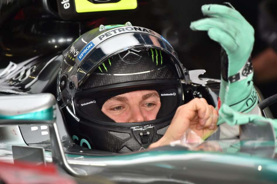 Nico Rosberg en los pits, antes de su vuelta rápida en Suzuka. Foto: AFP