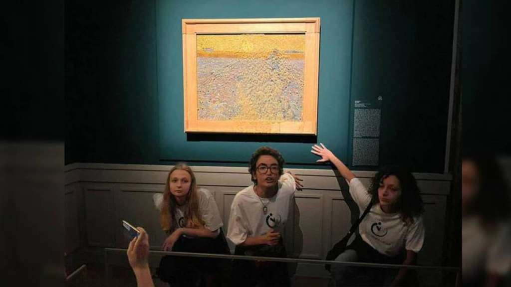 Vierten puré de verduras en "El sembrador" de Van Gogh en Roma.
