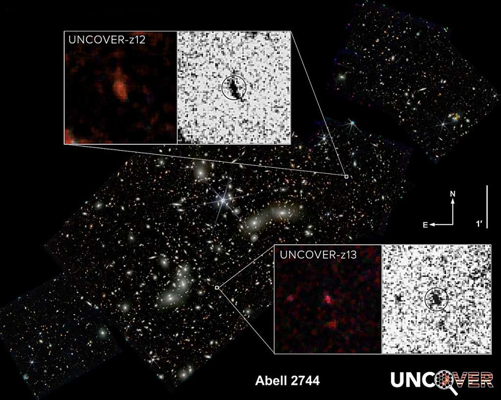 Las galaxias se ven como una pequeña mancha de luz en las imágenes.