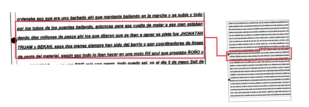 Declaración rendida por un informante el 9 de mayo de 2021.