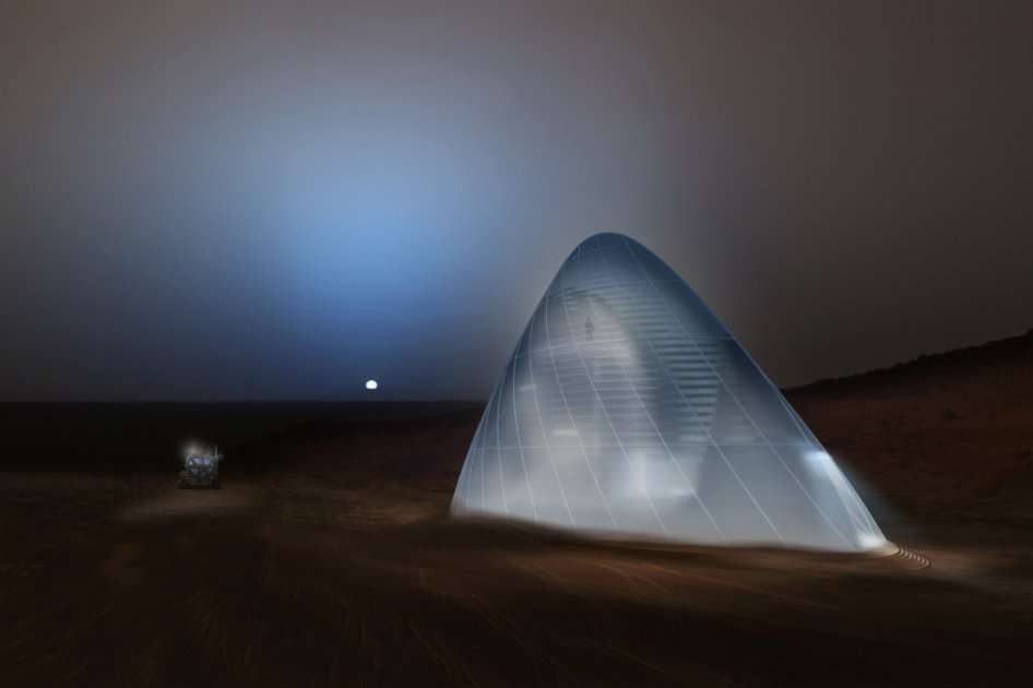 La vivienda de hielo que se piensa construir en Marte tendrá cuatro pisos y el diseño de la casa contará con diferentes zonas de ocio y de trabajo. / NASA