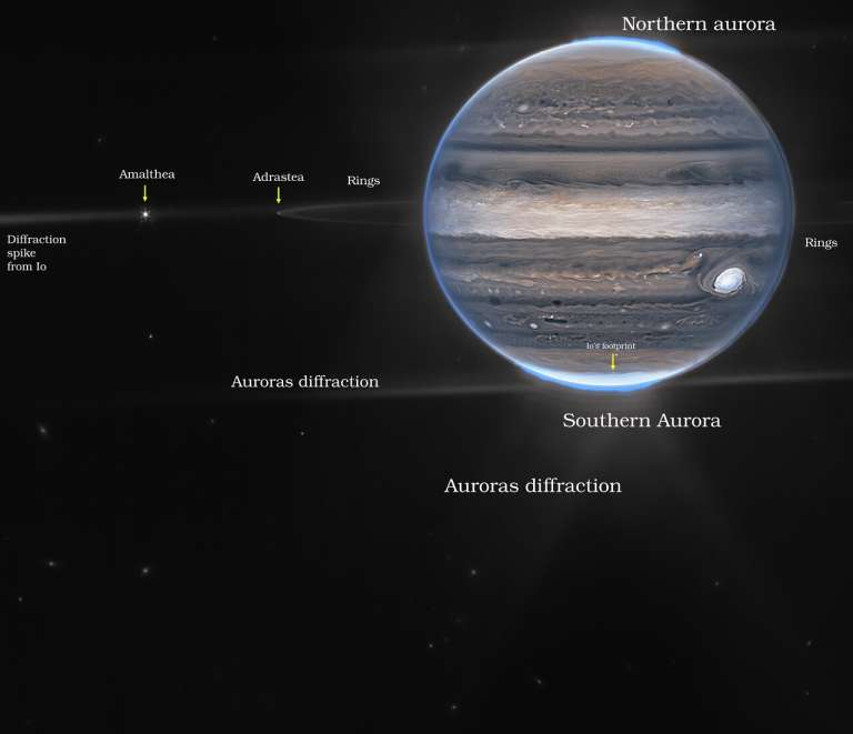 Estas imágenes fueron compuestas por el instrumento NIRCam del telescopio James Webb (dos filtros).