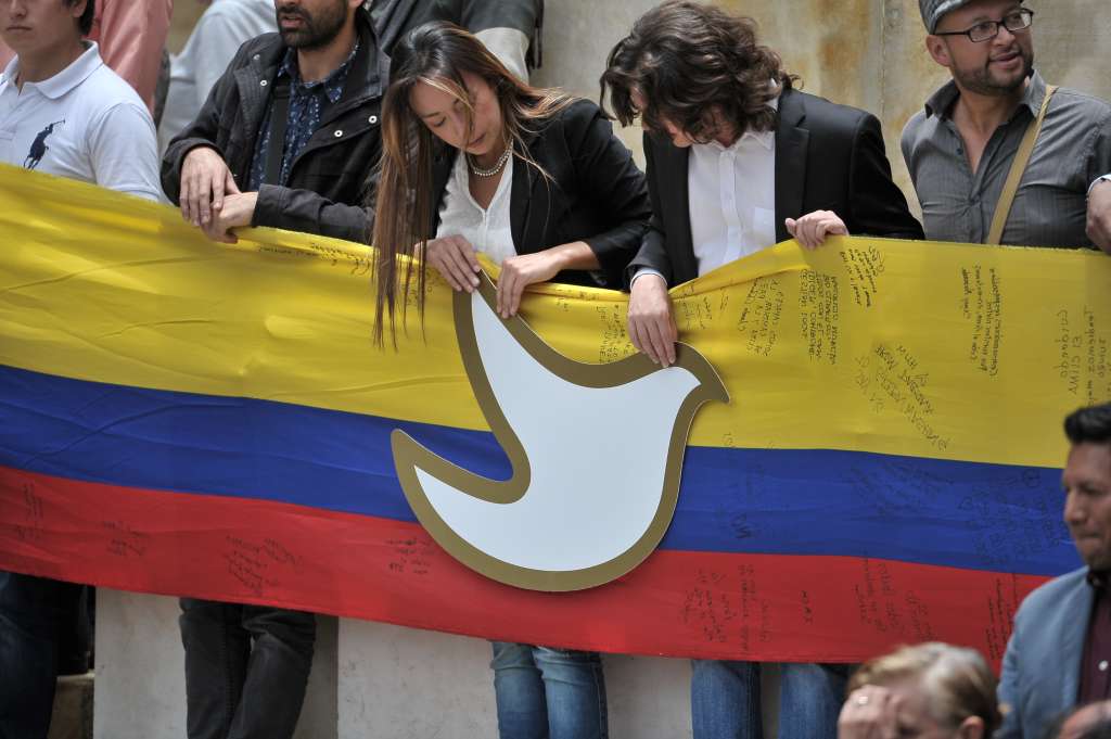 Presidente de Colombia a su llegada al Congreso de la República, para presentar el Acuerdo de Paz con las Farc y la convocatoria al plebiscito.