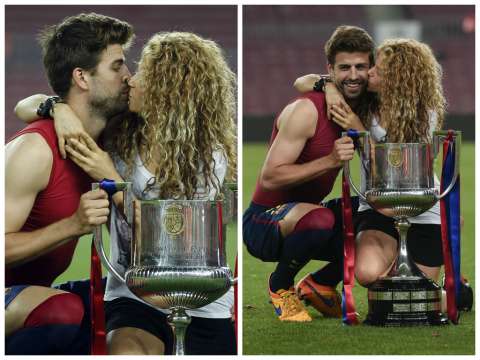 Shakira y Piqué celebraron ‘muy acaramelados’ triunfo de Barcelona en el Camp Nou