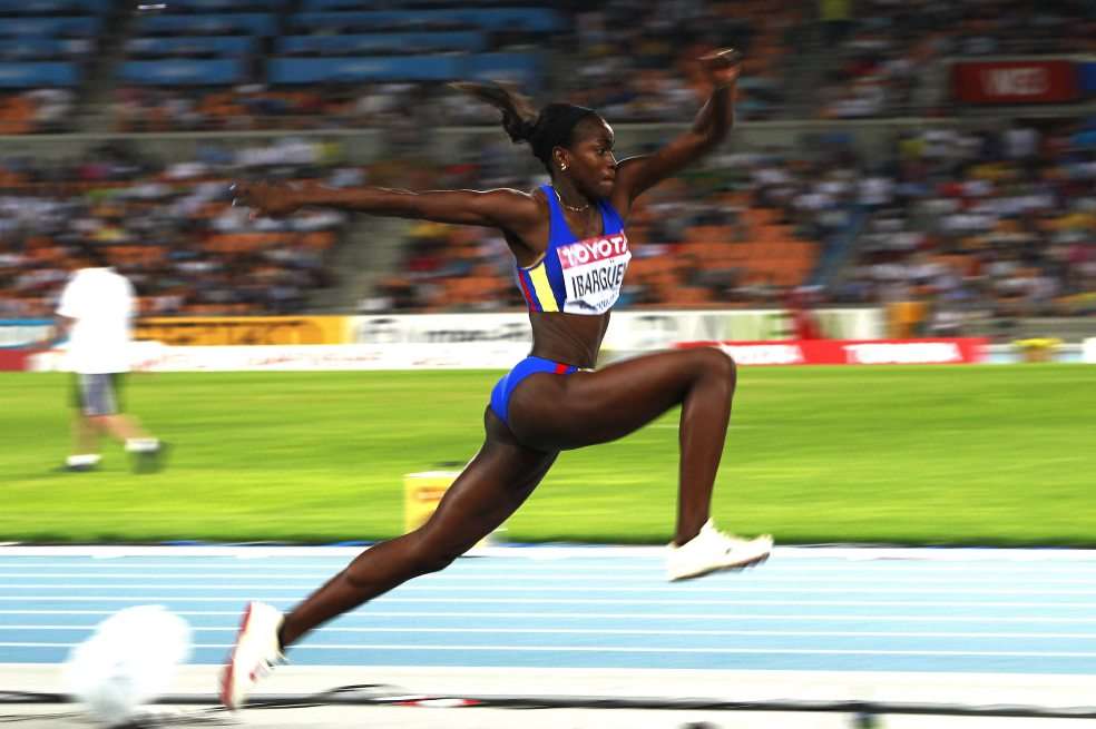 Caterine Ibargüen no participó en esta edición de los Juegos Bolivarianos por una molestia muscular. / EFE