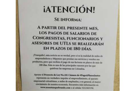 Proyecto de ‘Pago a Plazos Justos’, a punto de hundirse en el Congreso