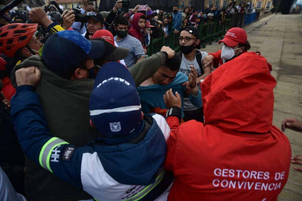 La jornada estuvo acompañada por gestores de convivencia y de derechos humanos para garantizar la seguridad de los manifestantes.