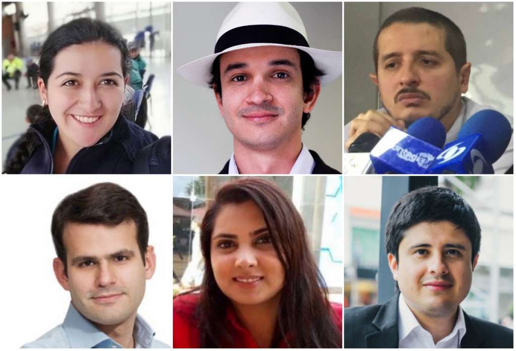 Arriba. Adriana Sandoval, Víctor Correa y David Flórez. / Abajo. Jorge Benedetti, Laura Fortich y Carlos Andrés Guzmán.