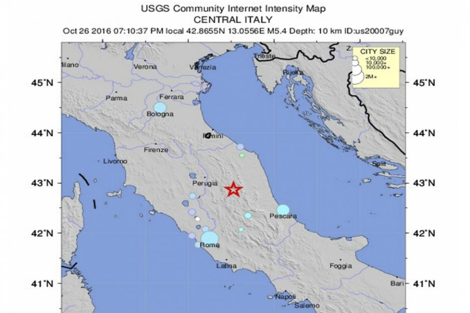 Mapa de la zona del sismo. / EFE