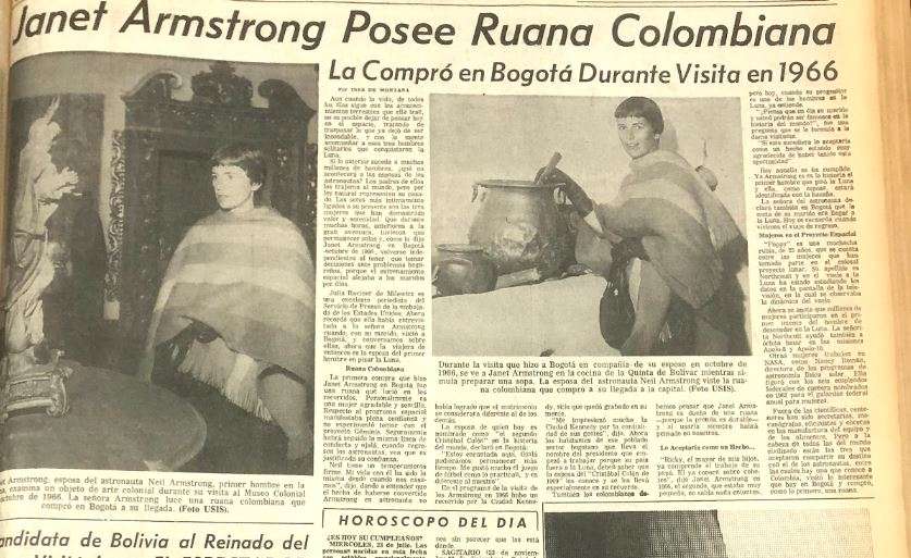 Este detalle, según El Espectador de entonces, era una “muestra de la vida -cocinando, haciendo compras y lavando los platos- de las esposas de los tres hombres del espacio”.