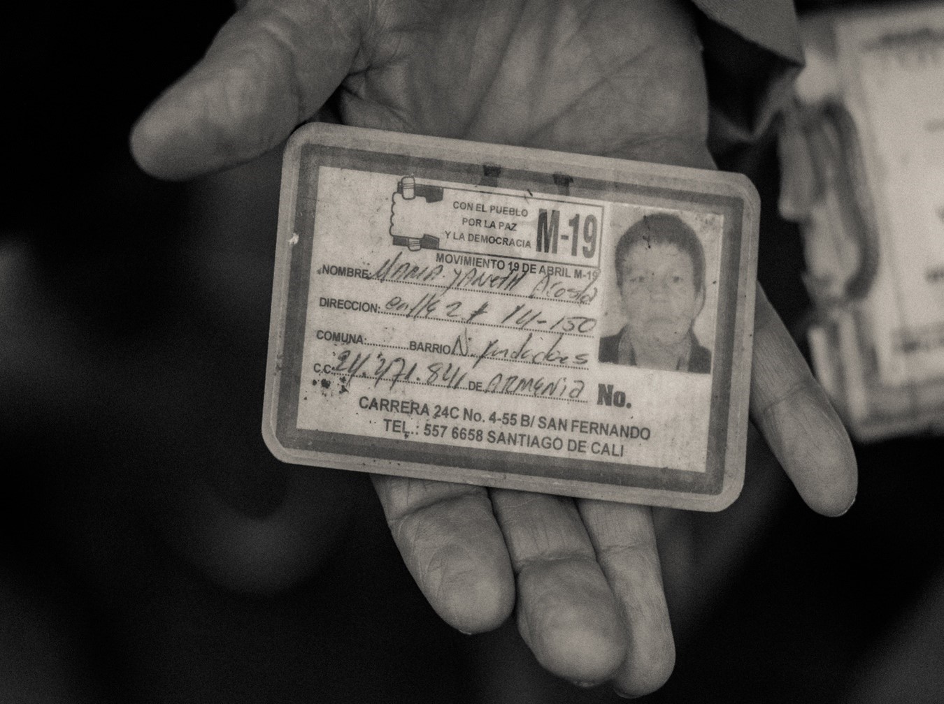 Tarjeta de identificación de la Camarada María Libertad.