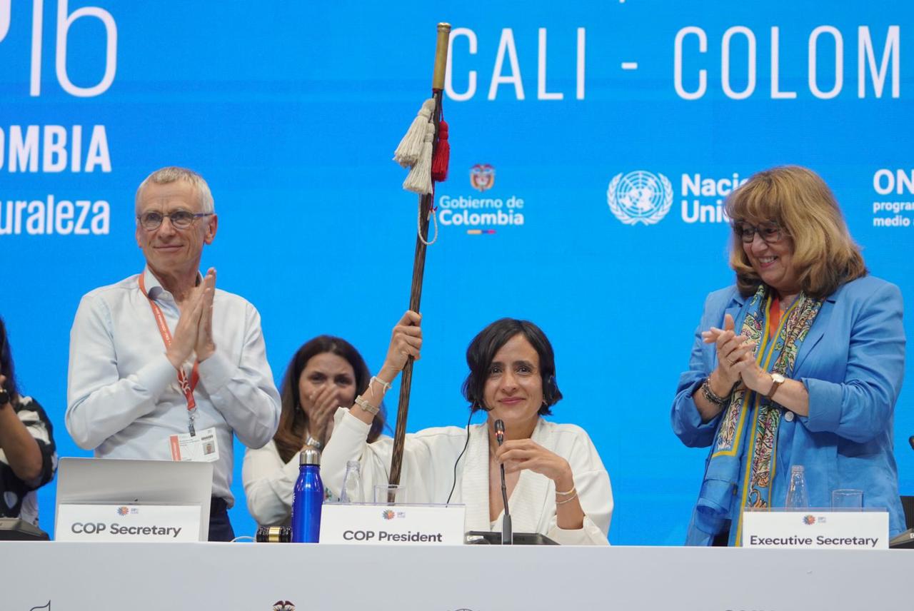 La ministra de Ambiente, Susana Muhamad, luego de la intervención de los delegados de los países.