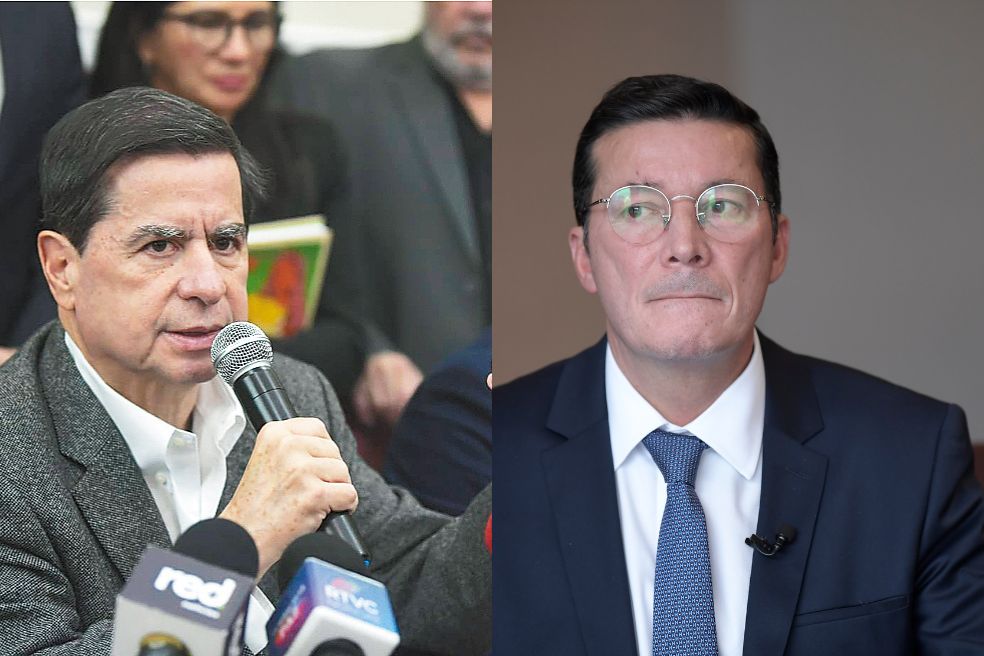 Juan Fernando Cristo, ministro del Interior, y Hernán Penagos, registrador