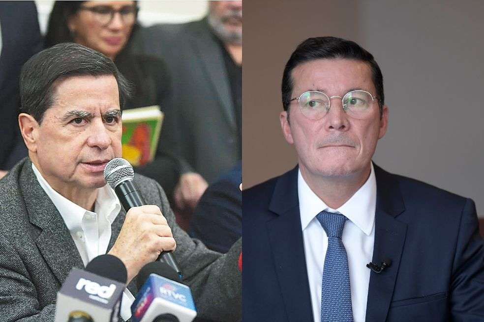 Juan Fernando Cristo, ministro del Interior, y Hernán Penagos, registrador