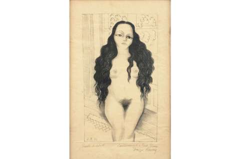 Subastarán una litografía de Diego Rivera con un desnudo de Dolores Olmedo