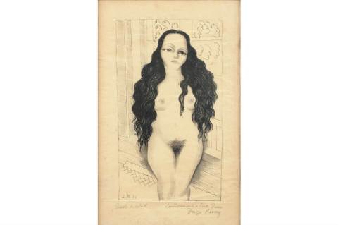 Subastarán una litografía de Diego Rivera con un desnudo de Dolores Olmedo