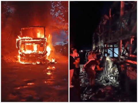 Incendiaron un bus de dos pisos en San Vicente del Caguán; una persona murió