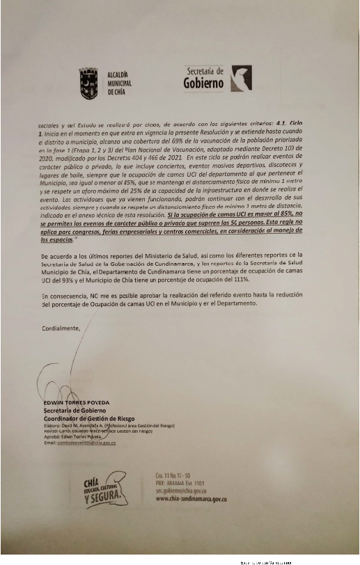 En Chía más de 1.000 personas asistieron a fiesta que no tenía autorización