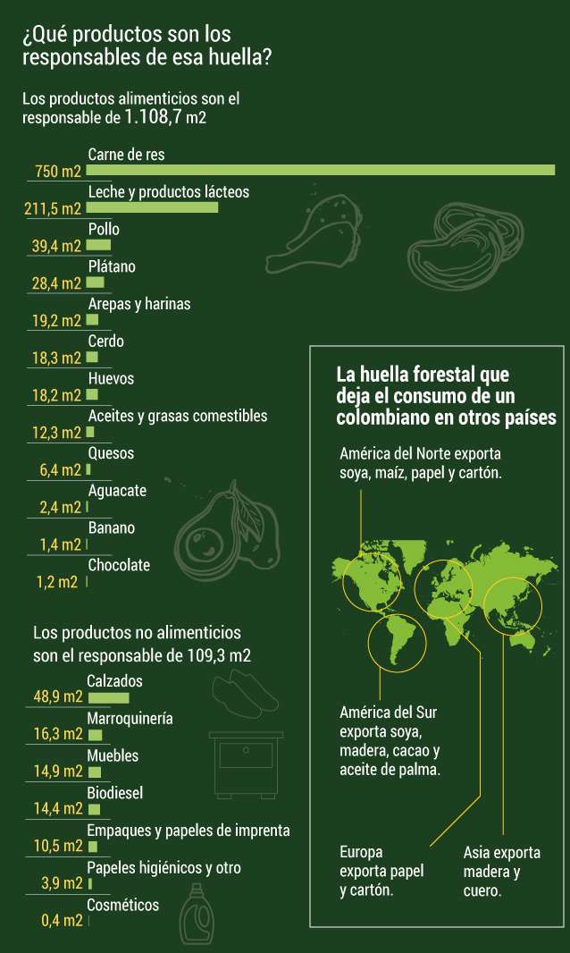 Productos responsables de la huella forestal.