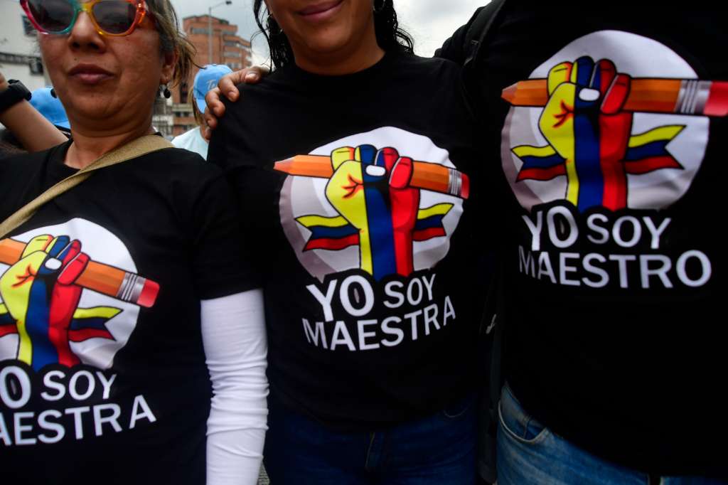 Paro de maestros convocado por la Asociación Distrital de Educadores (ADE) pidiendo mejores condiciones laborales y mayor inversión en educación pública