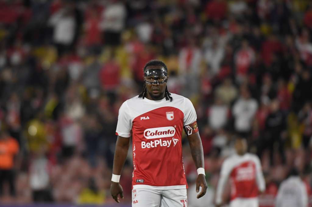 Futbolista colombiano, delantero de Santa Fe en el partido ante La Equidad por la fecha trece de la Liga Betplay 2025-II.