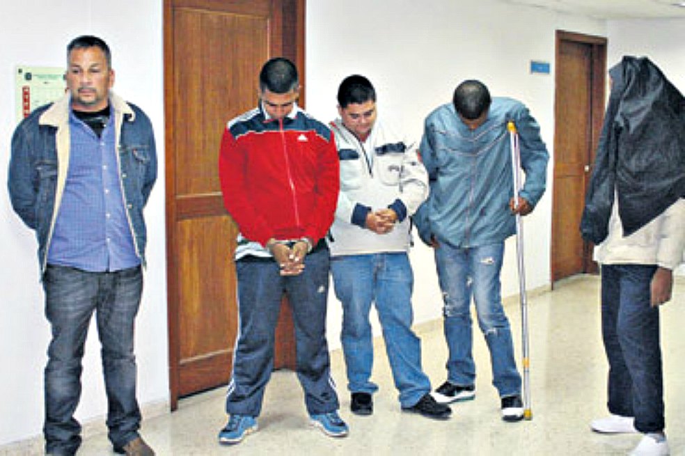 Estos son cuatro de los cinco acusados por el atentado contra Londoño. / Policia