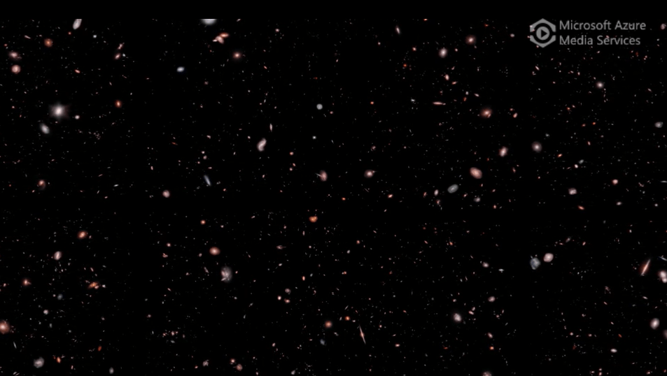 El video termina en la galaxia de Maisie, que el Webb no había visto anteriormente.