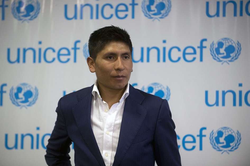 Nairo Quintana, pedalista del equipo Movistar.//AFP
