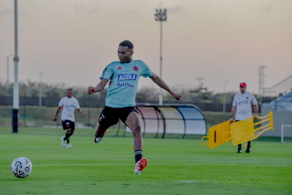 La selección sub 23 de Colombia en entrenamiento
