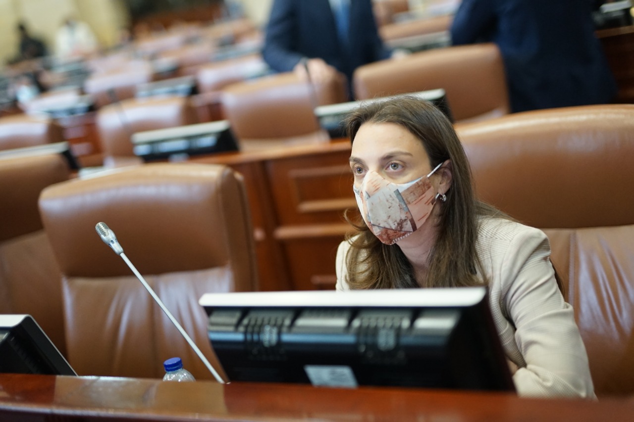 Ministra Karen Abudinen en debate de moción de censura
