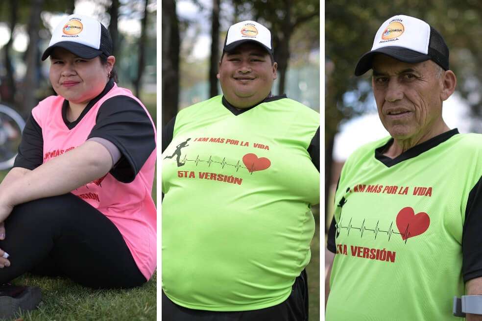 Hace cinco días se realizó en el Parque El Tunal la carrera "1 kilómetro más de vida". Estos fueron tres de sus participantes vinculados al Programa de Cirugía Bariátrica de la Subred Sur, una iniciativa para pacientes con obesidad. / Fotografías: Mauricio Alvarado - El Espectador