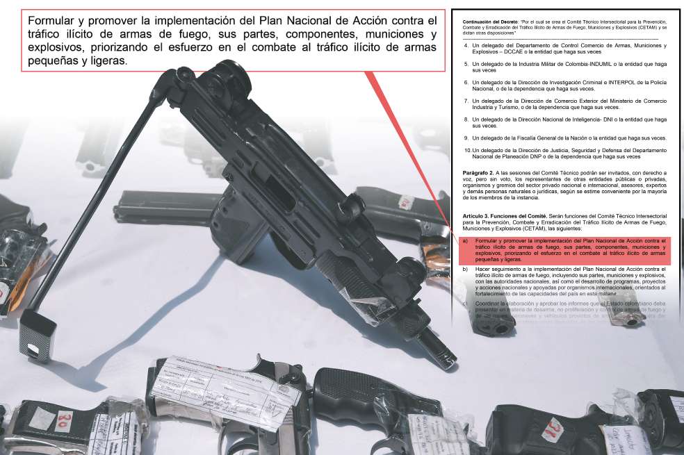 El Gobierno del presidente Gustavo Petro alista un decreto para combatir el tráfico ilegal de armas en Colombia.