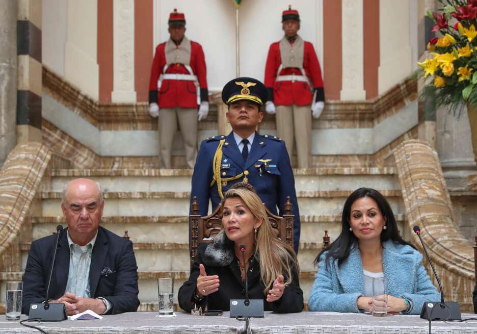 Jeanine Áñez, presidenta interina de Bolivia. / AFP