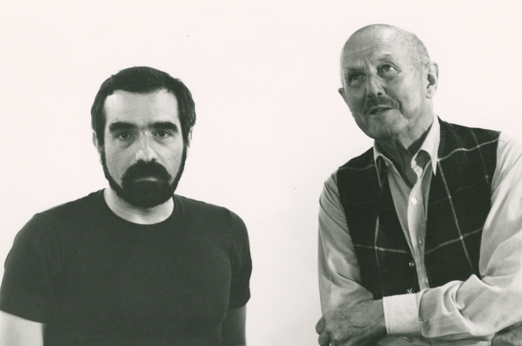 Martin Scorsese y Michael Powell en el set de "El rey de la comedia" (1981).