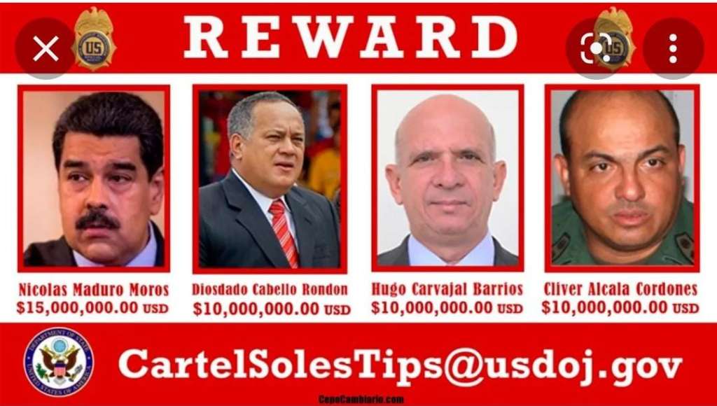 El cartel de los soles, según Estados Unidos, lo encabeza Nicolás Maduro y junto a él otros funcionarios como Diosdado Cabello, presidente de la Asamblea Nacional Constituyente de Venezuela; Hugo Carvajal, exjefe de contrainteligencia; y Clíver Alcalá, general venezolano que en marzo de 2020 se entregó a las autoridades estadounidenses.