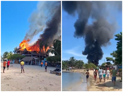 Incendio en San Onofre (Sucre) dejó 10 cabañas destruidas; hubo dos heridos
