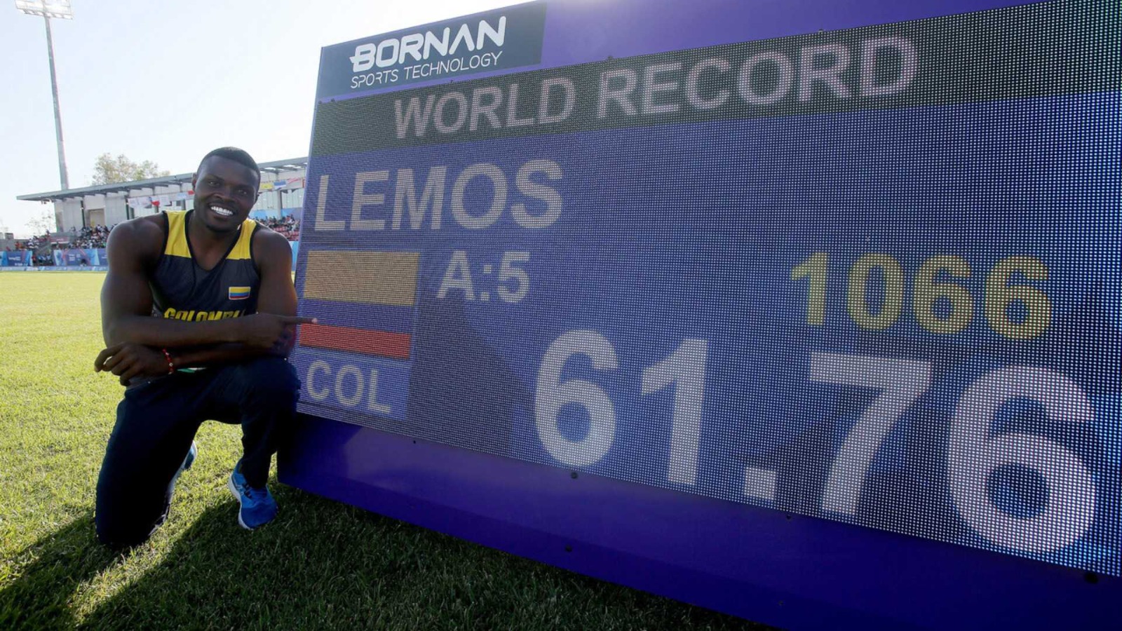 José Gregorio Lemos se superó a sí mismo y establece nuevo récord mundial en lanzamiento de jabalina F37-38.