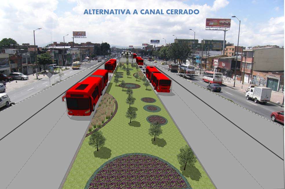 Uno de los bocetos del tramo de la troncal en el canal Boyacá. / IDU
