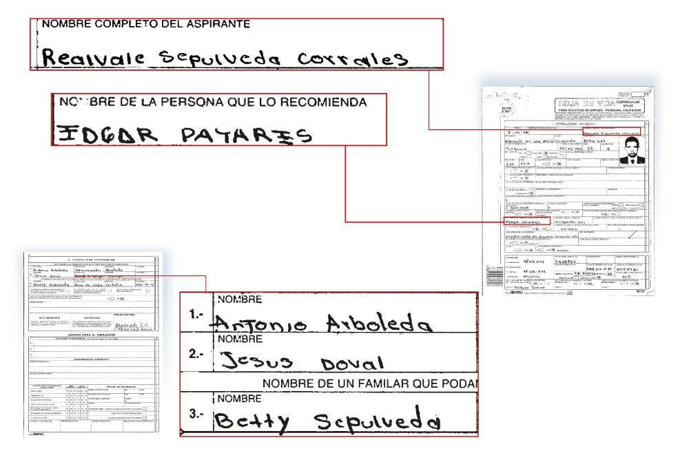 La hoja de vida del paramilitar Realvale Sepúlveda Corrales demuestra que fue recomendado por Edgar Payares Berrío.