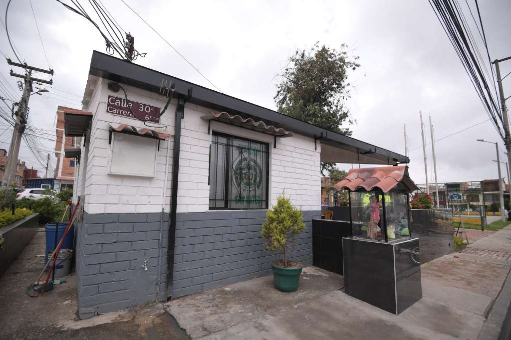 Estación de la policía de San Mateo, Soacha, lugar donde murieron varios jóvenes el pasado 4 de septiembre en medio de un incendio al interior de este recinto.