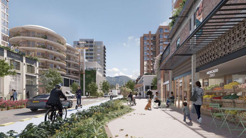 Render de ZIBO, actuación estratégica para aprovechar la zona industrial de Bogotá.