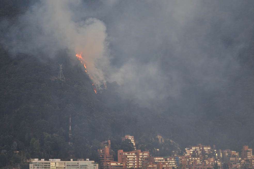 Incendio en los Cerros Orientales de Bogotá. / Archivo El Espectador