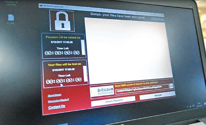 Programa de Wannacry por el cual exigen el pago para el rescate de la información cifrada. / El Espectador